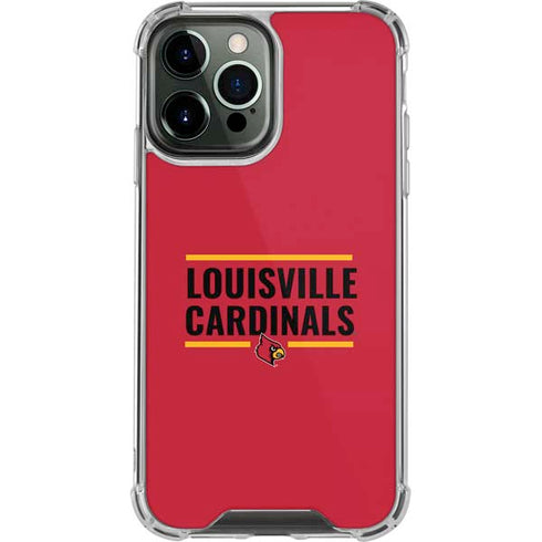 University of Louisville Cardinals Striped iPhone 13 Pro Max Clear Case